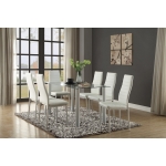 Picture of 55" White/Black glass top Dining Table