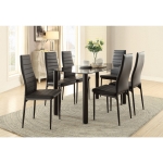 Picture of 7pcs White/Black glass top Dining Room Set