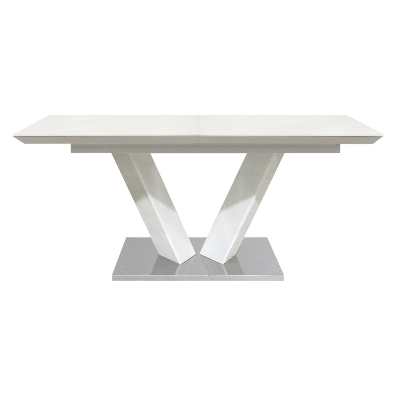 Picture of 63" - 78.75" Extendable White high gloss Dining Table