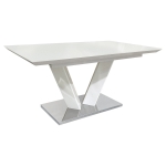 Picture of 63" - 78.75" Extendable White high gloss Dining Table