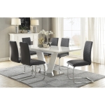 Picture of 63" - 78.75" Extendable White high gloss Dining Table