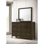 Picture of 6 Drawer Dark Cocoa Brown Dresser and Mirror