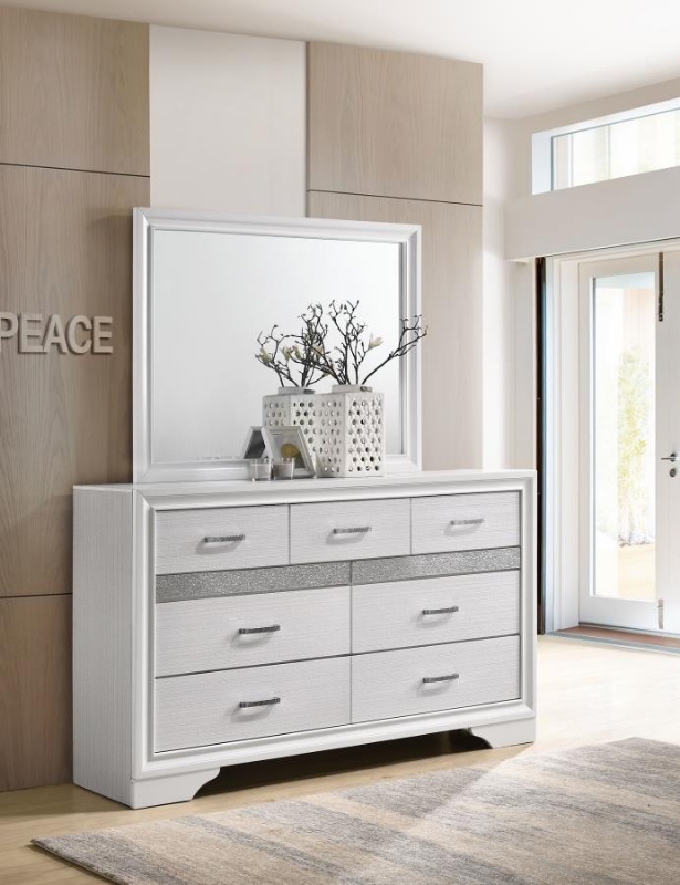 Picture of White/Black 7-drawer Dressers and Mirrors