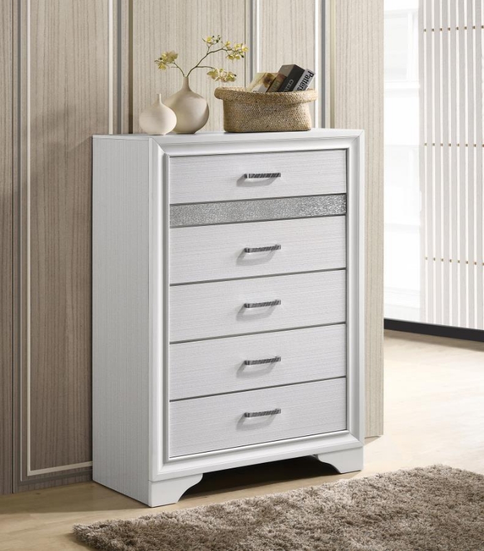 Picture of White/Black 5 Drawer 34.25" Chest