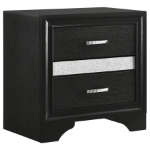 Picture of White/Black 2 Drawer Nightstand