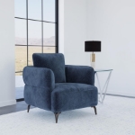 Picture of Blue Upholstered Modern Track Arm Chair