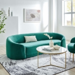 Picture of Velvet Sofa in Gray and Teal