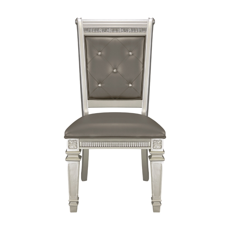 Picture of Silver finish Dining Side Chair and Arm Chair