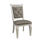 Picture of Silver finish Dining Side Chair and Arm Chair