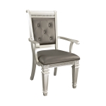 Picture of Silver finish Dining Side Chair and Arm Chair