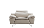 Picture of Genuine Leather Light Grey Sofa, Loveseat and Chair