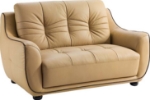 Picture of Genuine Leather Beige Loveseat