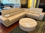 Picture of Genuine Leather Light Beige Sectional