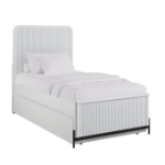 Picture of White and Taupe Twin Trundle Bed