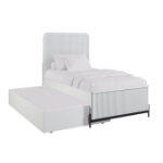 Picture of White and Taupe Twin Trundle Bed