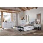 Picture of White and Taupe Twin Trundle Bed