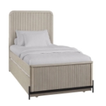 Picture of White and Taupe Twin Trundle Bed