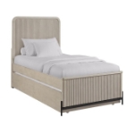 Picture of White and Taupe Twin Trundle Bed