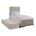 Picture of White and Taupe Twin Trundle Bed