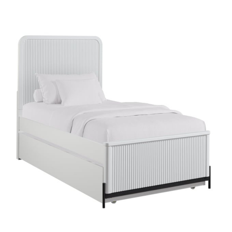 Picture of White and Taupe Full Trundle Bed