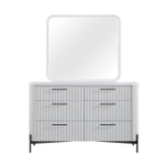 Picture of White and Taupe Dresser and Mirror