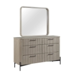 Picture of White and Taupe Dresser and Mirror