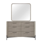 Picture of White and Taupe Dresser and Mirror