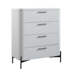 Picture of 39.5" inch 4 Drawer White and Taupe Chest