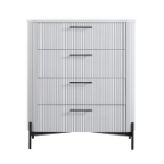 Picture of 39.5" inch 4 Drawer White and Taupe Chest