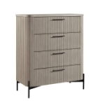 Picture of 39.5" inch 4 Drawer White and Taupe Chest