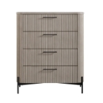 Picture of 39.5" inch 4 Drawer White and Taupe Chest