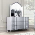 Picture of Silver or Black Dresser and Mirror