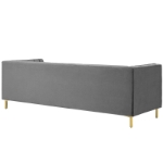 Picture of Gray or Light Blue Velvet Sofa