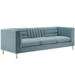 Picture of Gray or Light Blue Velvet Sofa