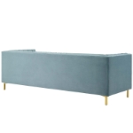 Picture of Gray or Light Blue Velvet Sofa