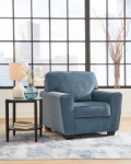 Picture of Beige or Dark Blue Sofa, Loveseat and Chair