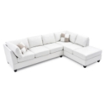 Picture of White/Gray/Black Faux Leather Sectional