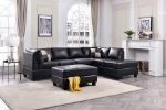 Picture of White/Gray/Black Faux Leather Sectional