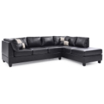 Picture of White/Gray/Black Faux Leather Sectional