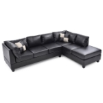 Picture of White/Gray/Black Faux Leather Sectional