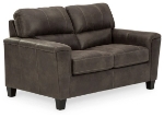 Picture of Dark Brown or Taupe Leather Loveseat