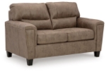 Picture of Dark Brown or Taupe Leather Loveseat