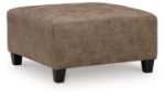 Picture of Taupe Leather Ottoman