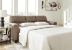 Picture of Dark Brown or Taupe Leather Sofa Sleeper