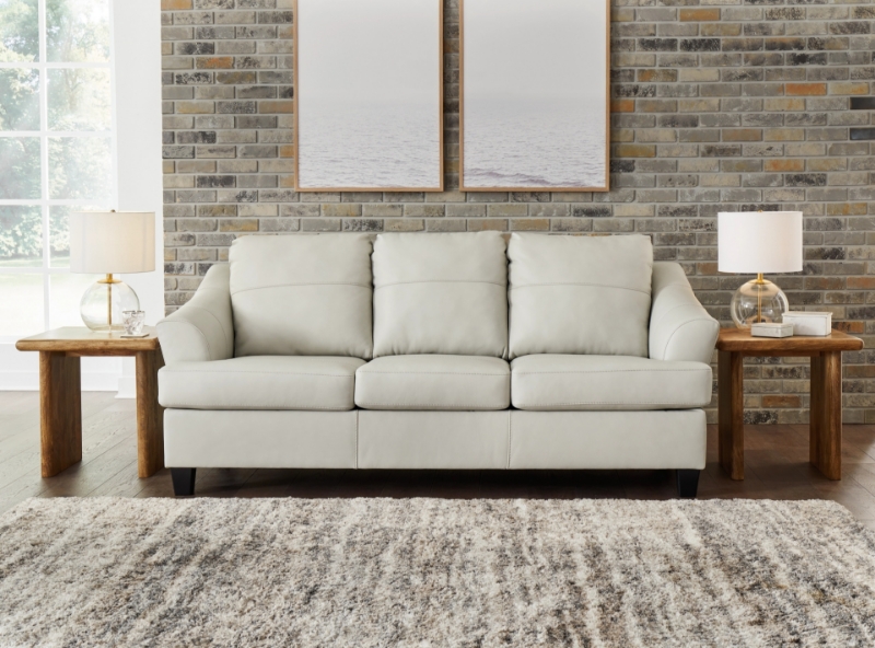 Picture of Coconut White/Gray Leather Sofa