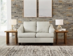 Picture of Coconut White/Gray Leather Loveseat