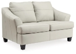 Picture of Coconut White/Gray Leather Loveseat