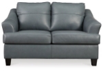 Picture of Coconut White/Gray Leather Loveseat