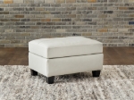 Picture of Coconut White/Gray Leather Ottoman