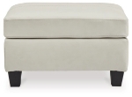 Picture of Coconut White/Gray Leather Ottoman